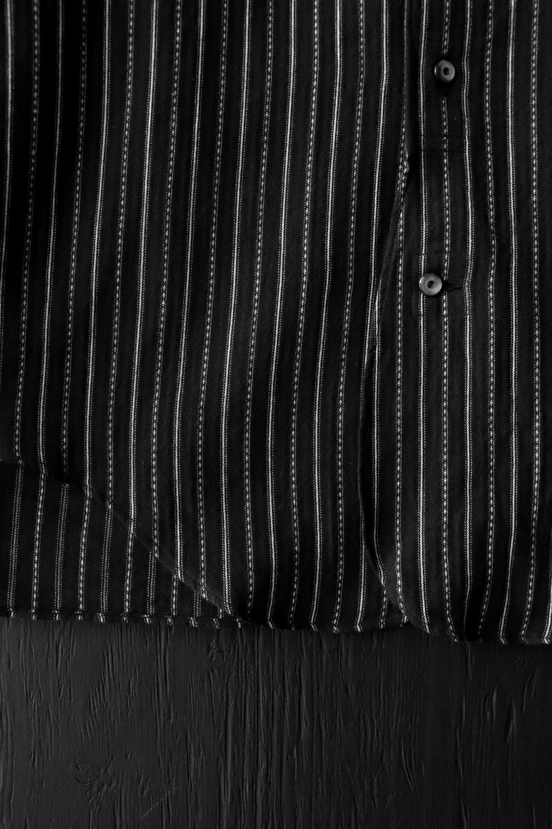 ANTIQUE CLOTH BAND COLLAR IMMIGRANT SHIRT (SUMI BLACK)