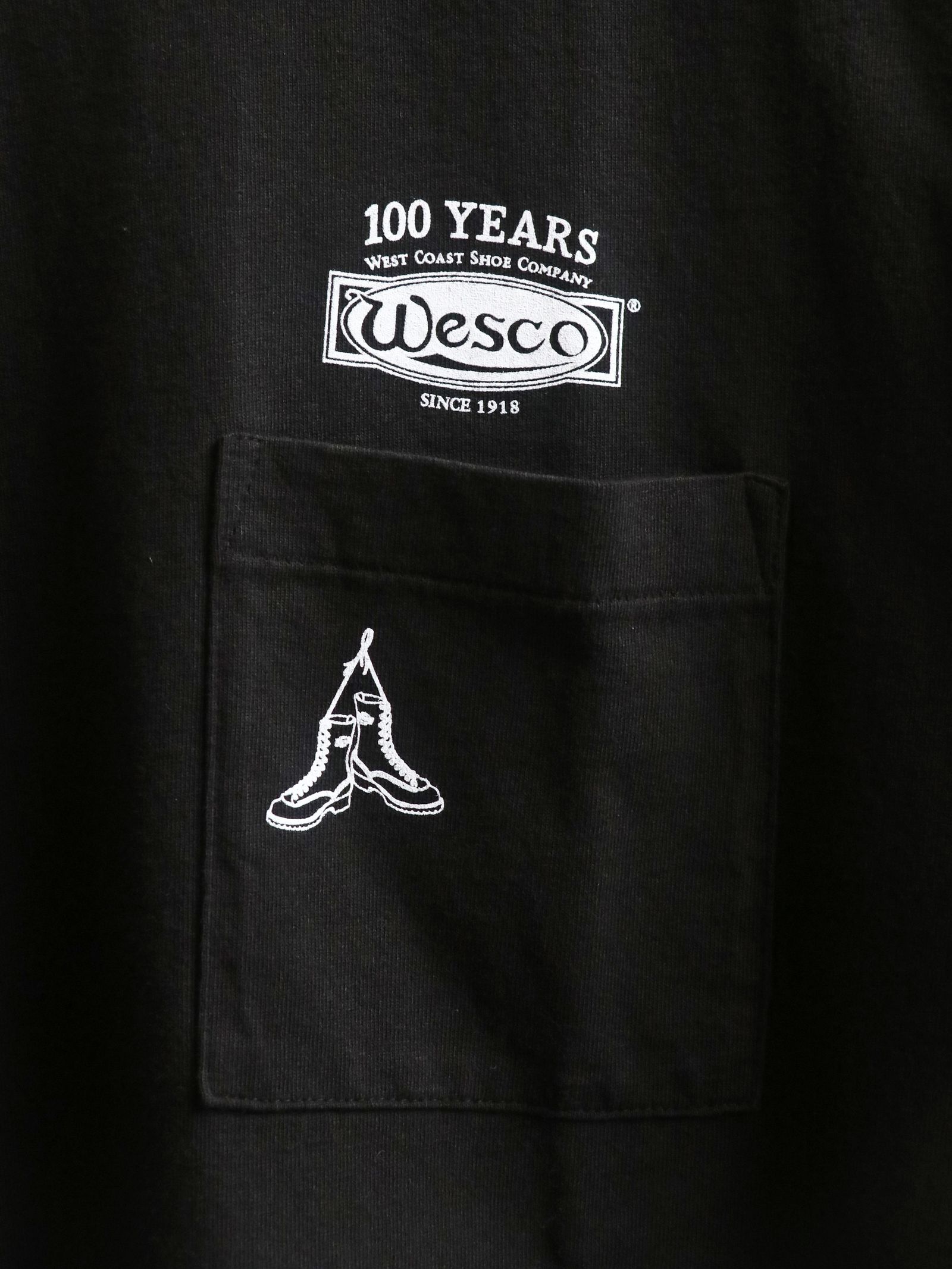 WESCO×DEHEN "100YEARS LOGO" POCKET T-SHIRTS (CLASSIC BLACK × WHITE)