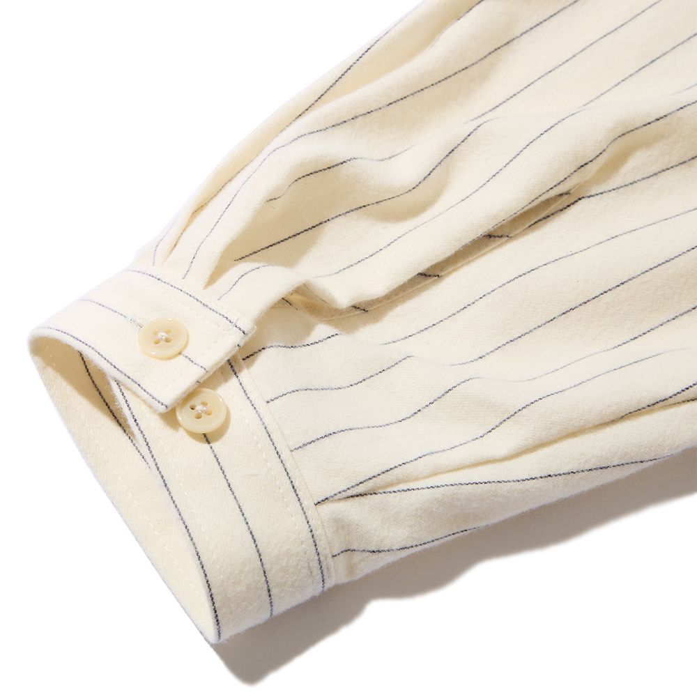 BLUNT STRIPE FLANNEL PULLOVER SHIRT (WHITE)