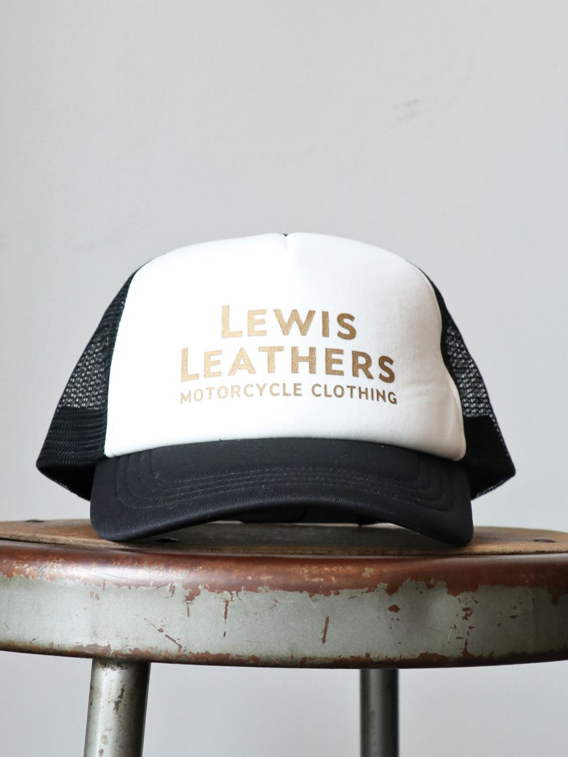 【即日発送可能】LEWIS LEATHERS MESH CAP (BLACxWHITE)