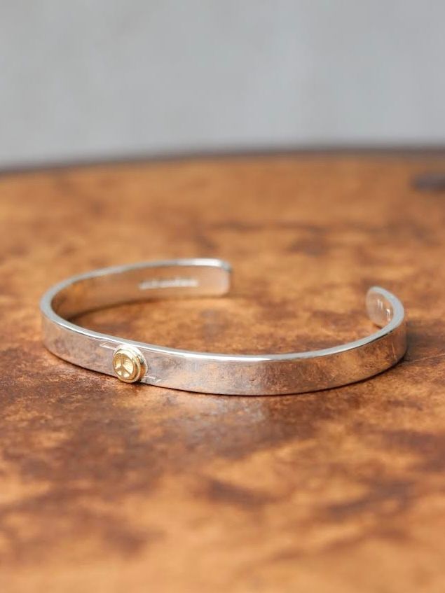 スモール ピース バングル (銀 x 金) / SMALL PEACE BANGLE (SILVER925 x k18 GOLD)