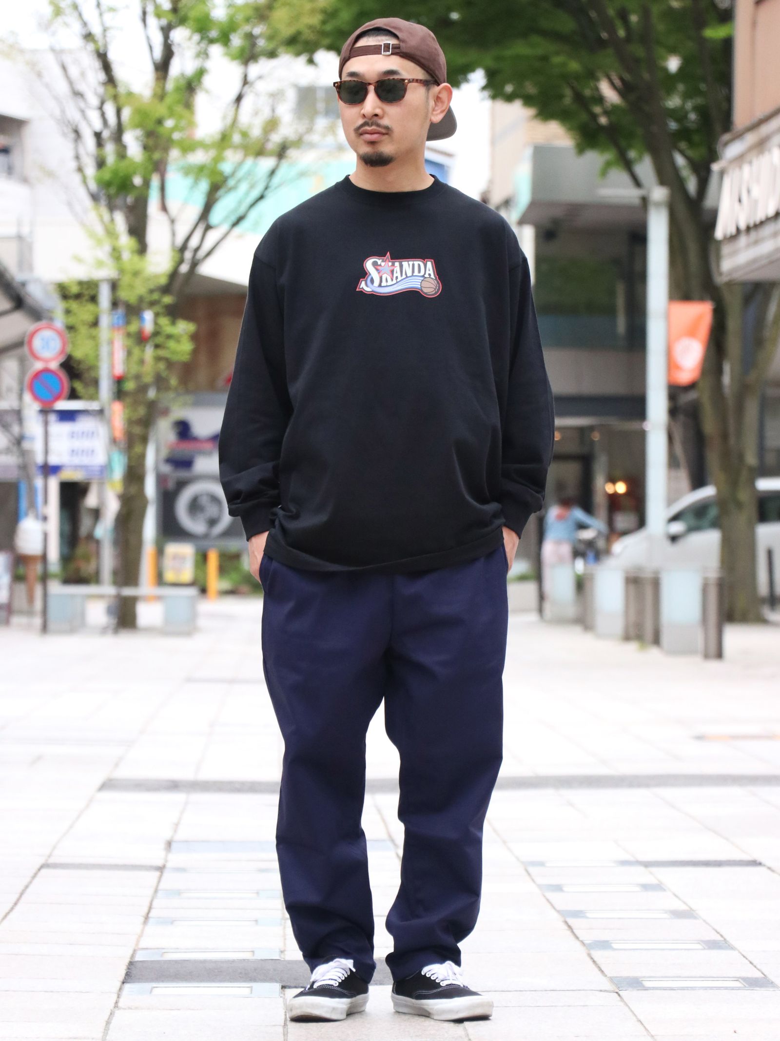 ”SKANDA×GRAVYSOURCE” W-NAME L/S TEE (BLACK)