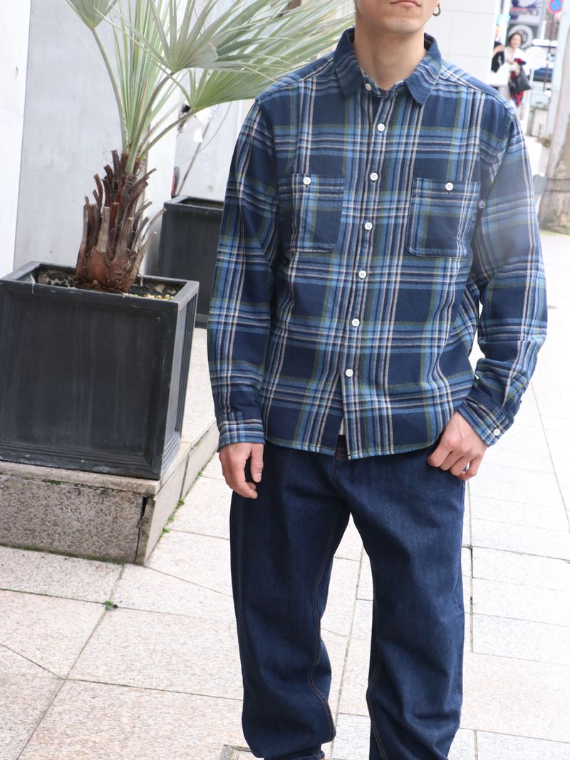 CHECK NEL SHIRT (WHITExBLUE)