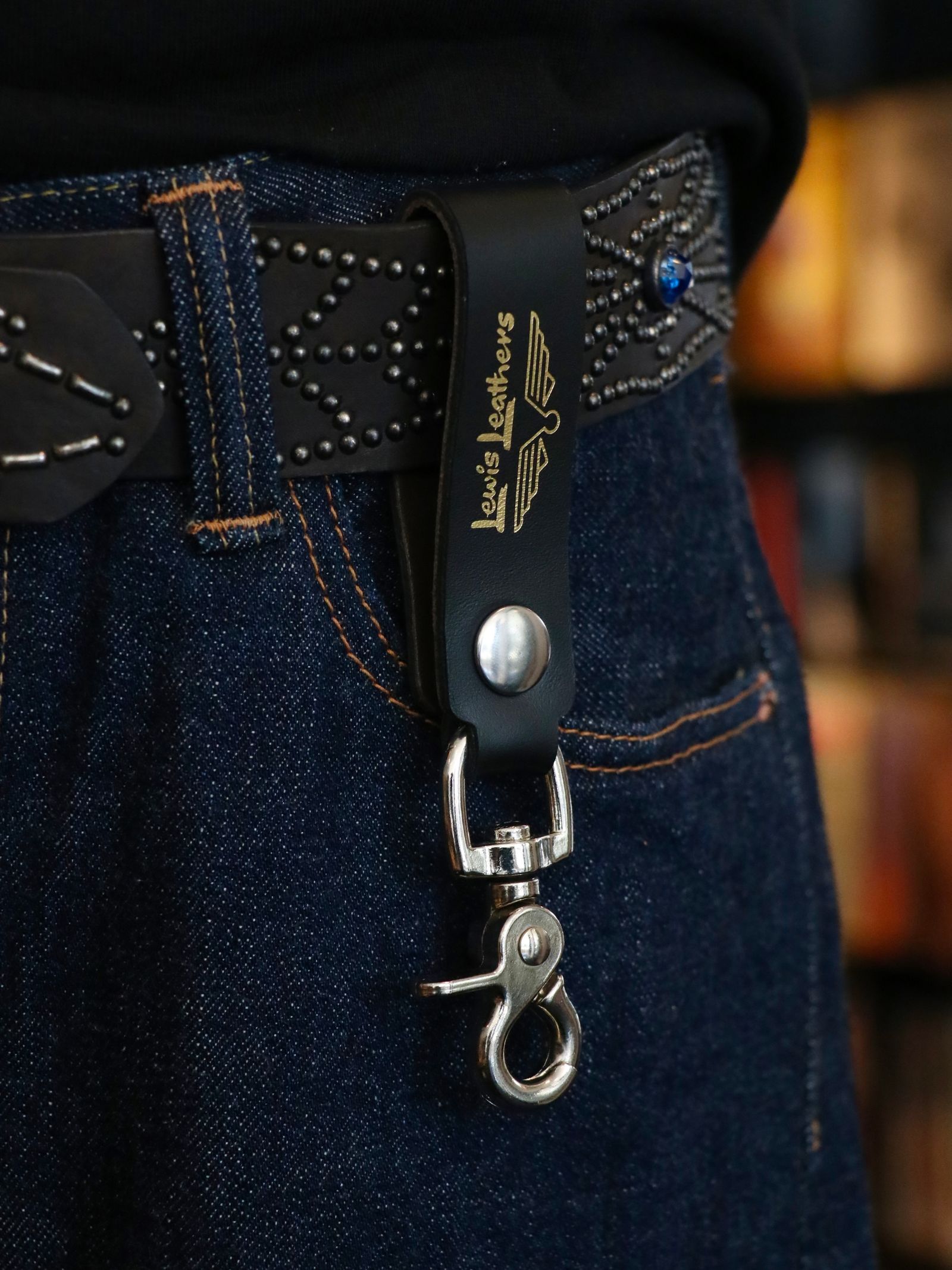【限定発売】LEWIS LEATHERS BELT LOOP KEYRING MK2 (BLACK×BROWN)