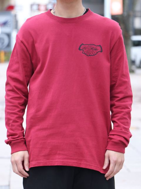 オリジナル ブリーチロングスリーブTシャツ(バーガンディ) / ORIGNAL HEAVY OZ BLEACH L/S TEE  (BURGUNDY)