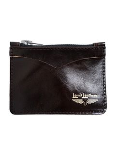 COIN WALLET (BROWN WITH BLACK ZIP)