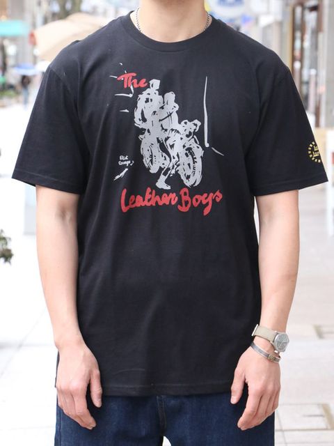 THE LEATHER BOYS T-SHIRT "BIKE" (BLACK)