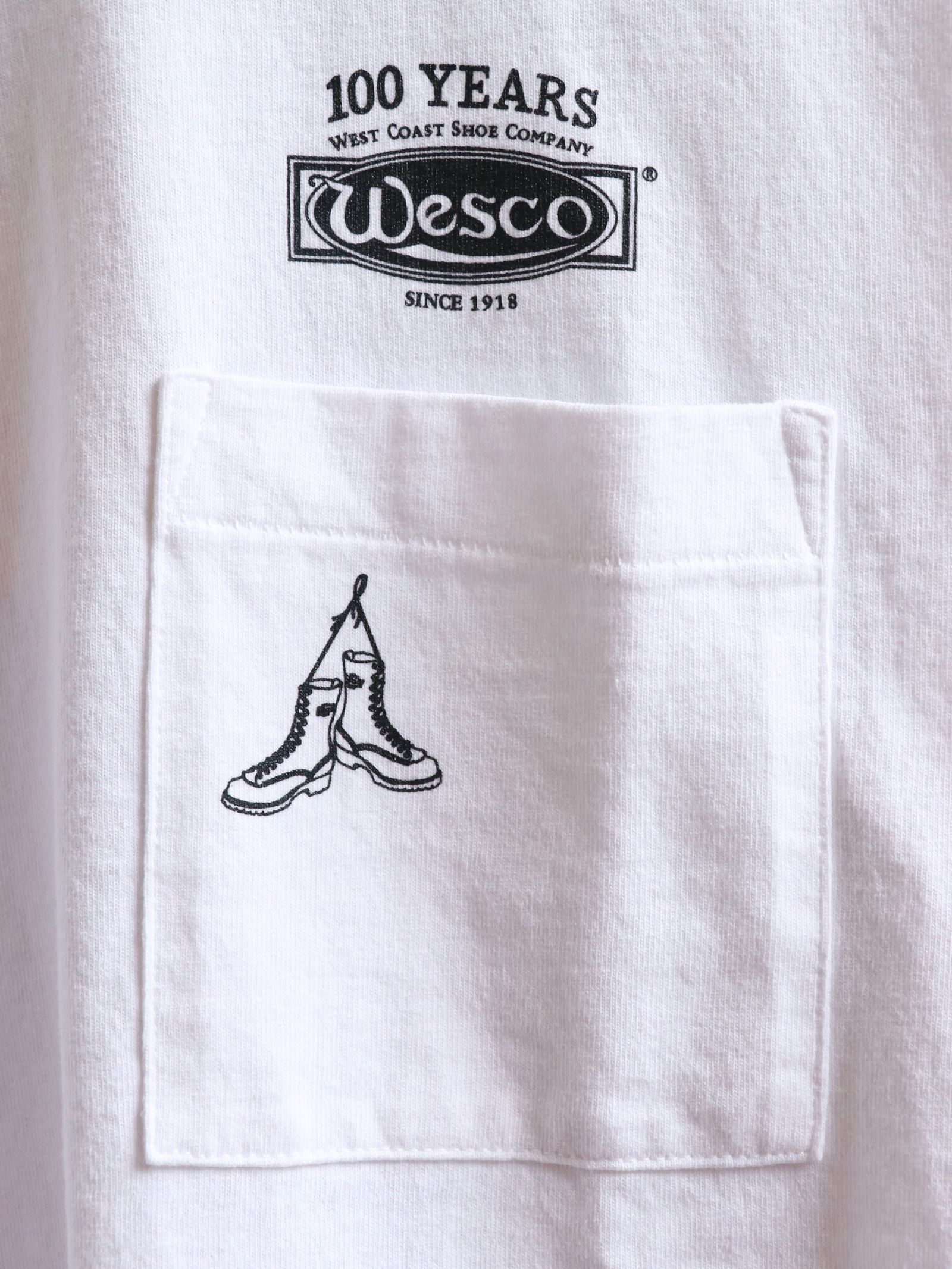 WESCO×DEHEN "100YEARS LOGO" POCKET TEE (CLASSIC WHITE × BLACK)