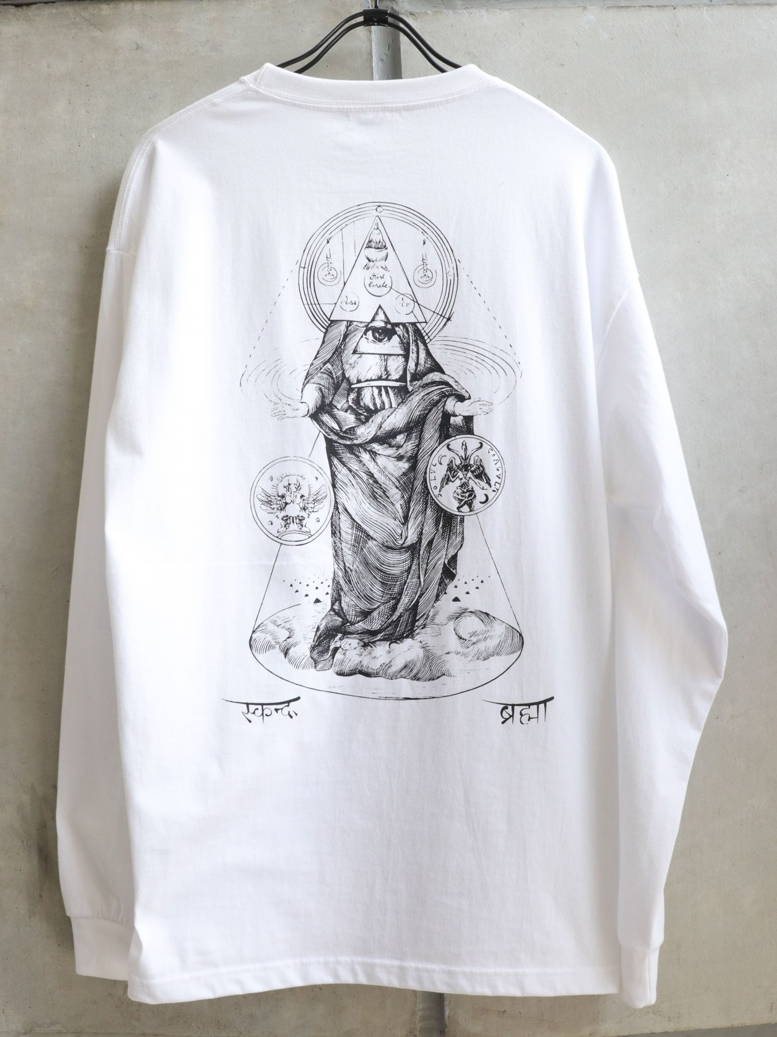 "DARK MATTER" L/S TEE / "DARK MATTER" ロングスリーブTシャツ (ホワイト）