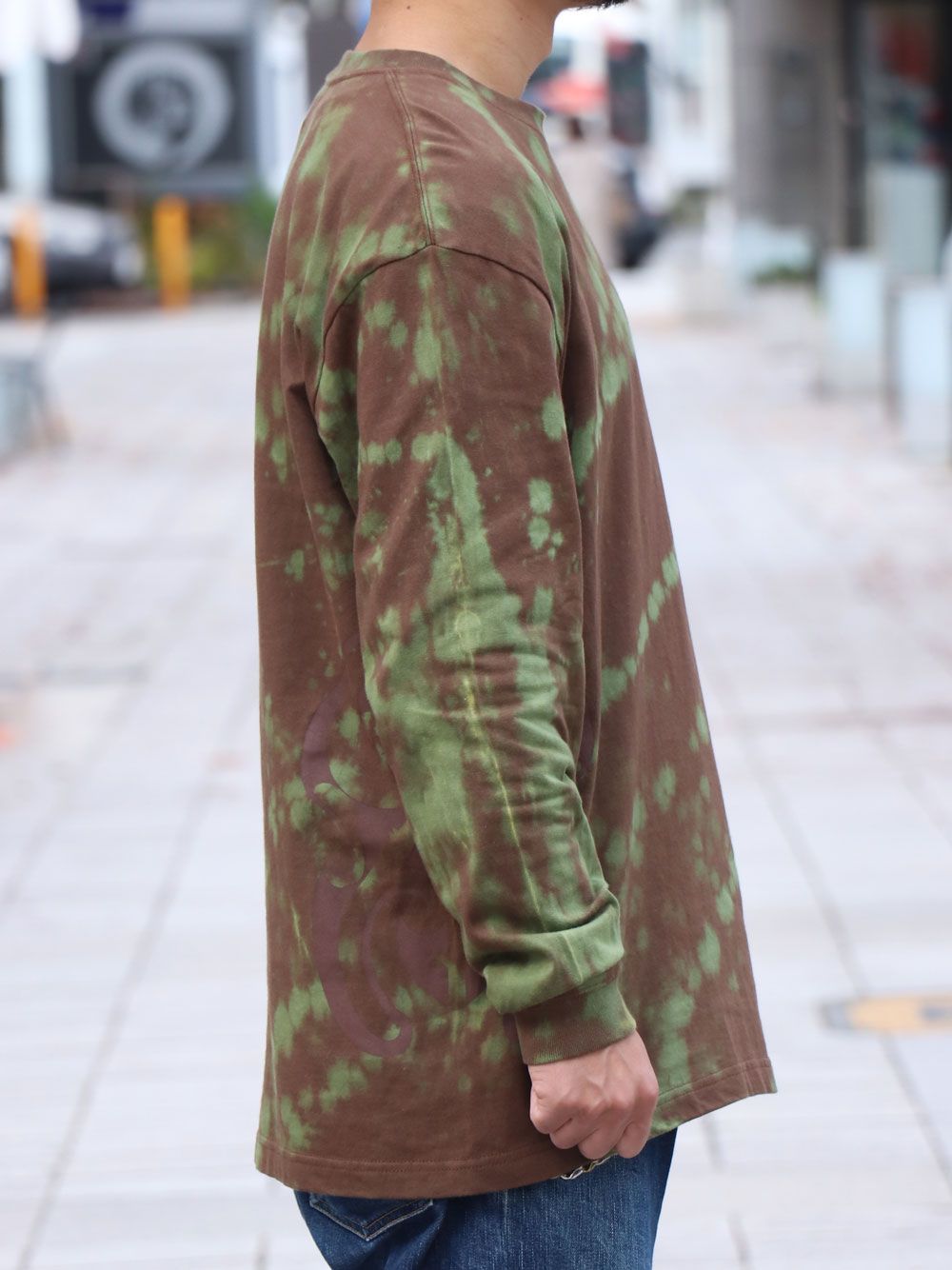 オリジナル ブリーチロングスリーブTシャツ(ブラウン) / ORIGNAL HEAVY OZ BLEACH L/S TEE  (BROWN)