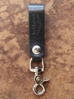 LEWIS LEATHERS BELT LOOP KEYRING MK2 "VEG-COW" (BLACK LOGO)