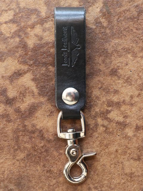 LEWIS LEATHERS BELT LOOP KEYRING MK2 "VEG-COW" (BLACK LOGO)