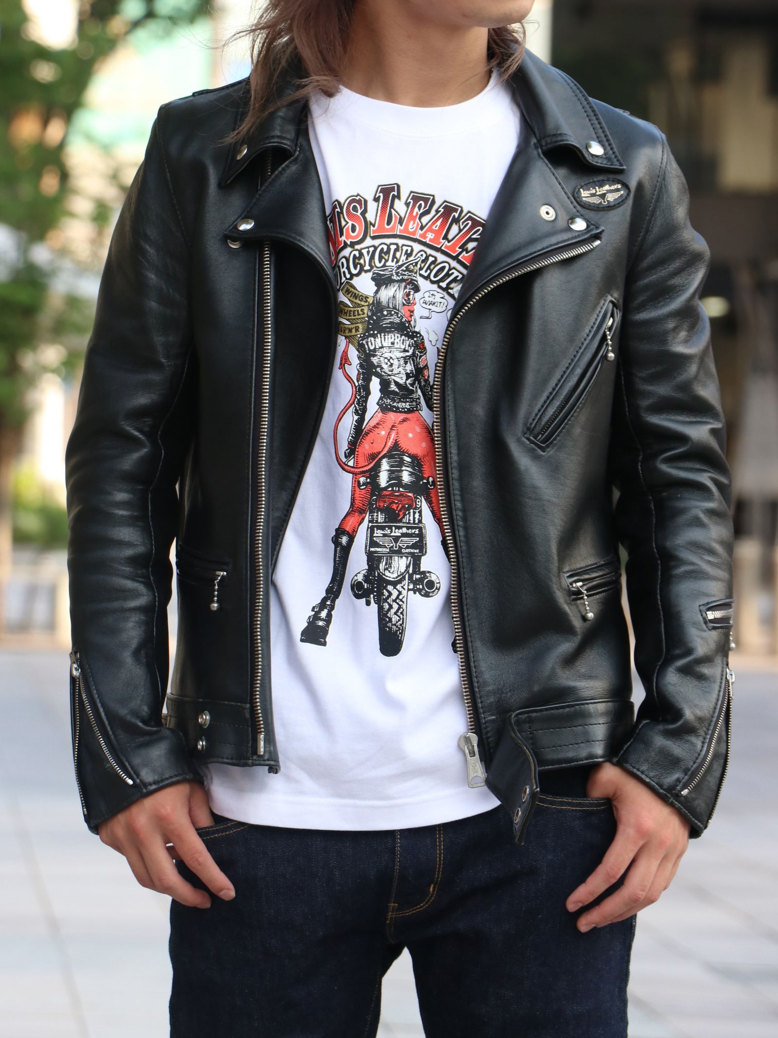 EROSTIKA × LEWIS LEATHERS "vol.2"  S/S T-SHIRTS  (WHITE)