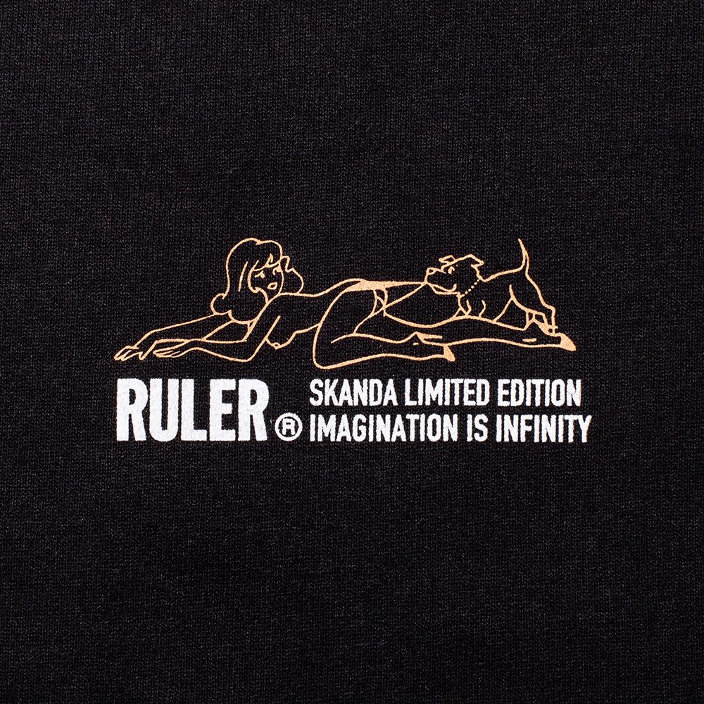 【限定発売】SKANDA LTD.W-NAME CP 9OZ.SWAETSHIRT (BLACK)