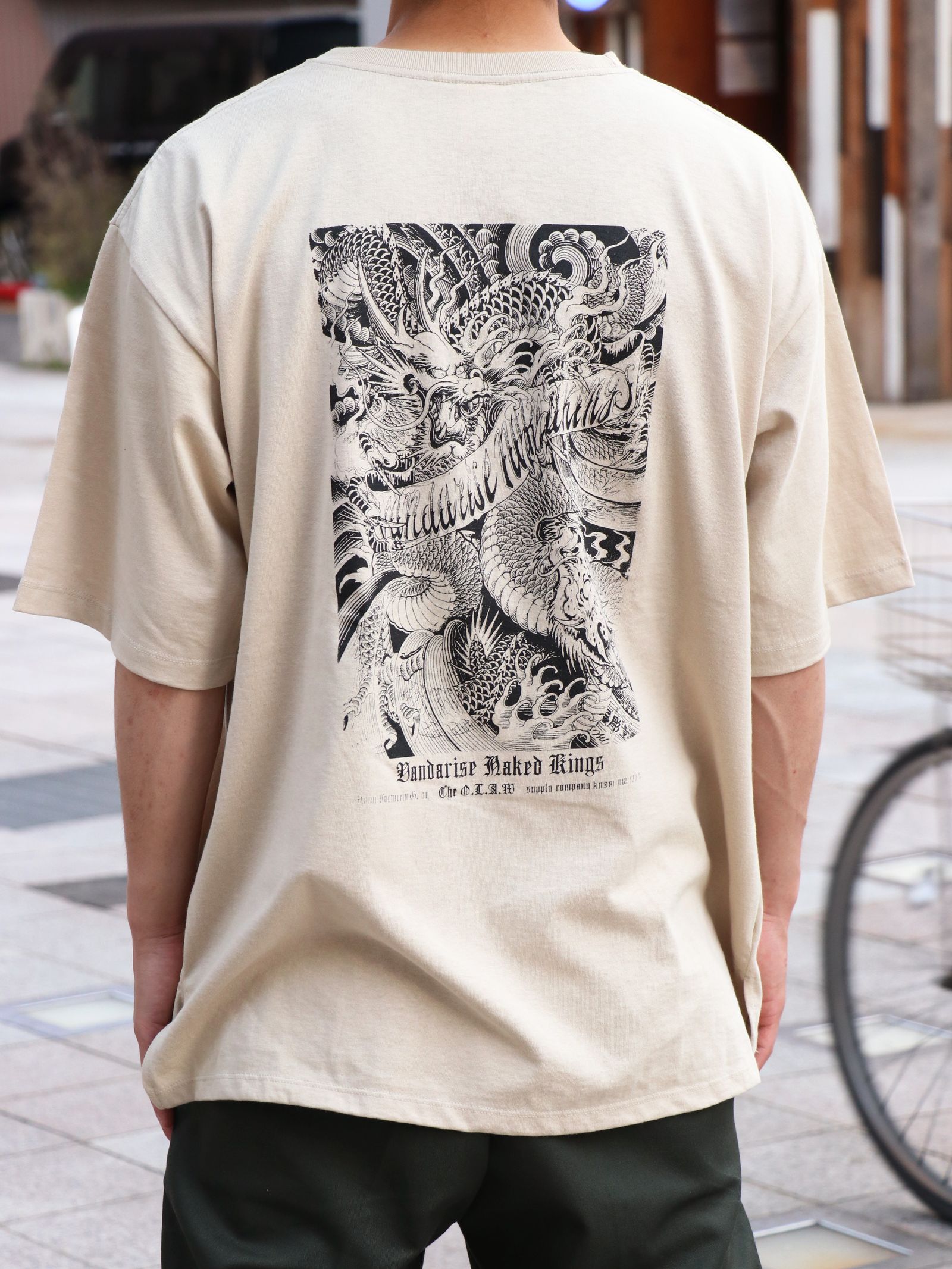 SKANDAオリジナルドラゴンビッグTシャツ (サンド) / SKANDAORIGNAL DRAGON BIG T-SHIRT (SAND)