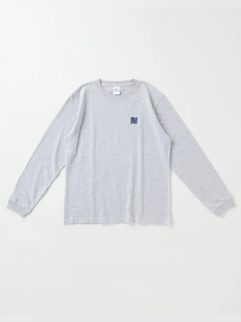 バックプリント長袖コットンTシャツ -cikarkarpe- (ASH)