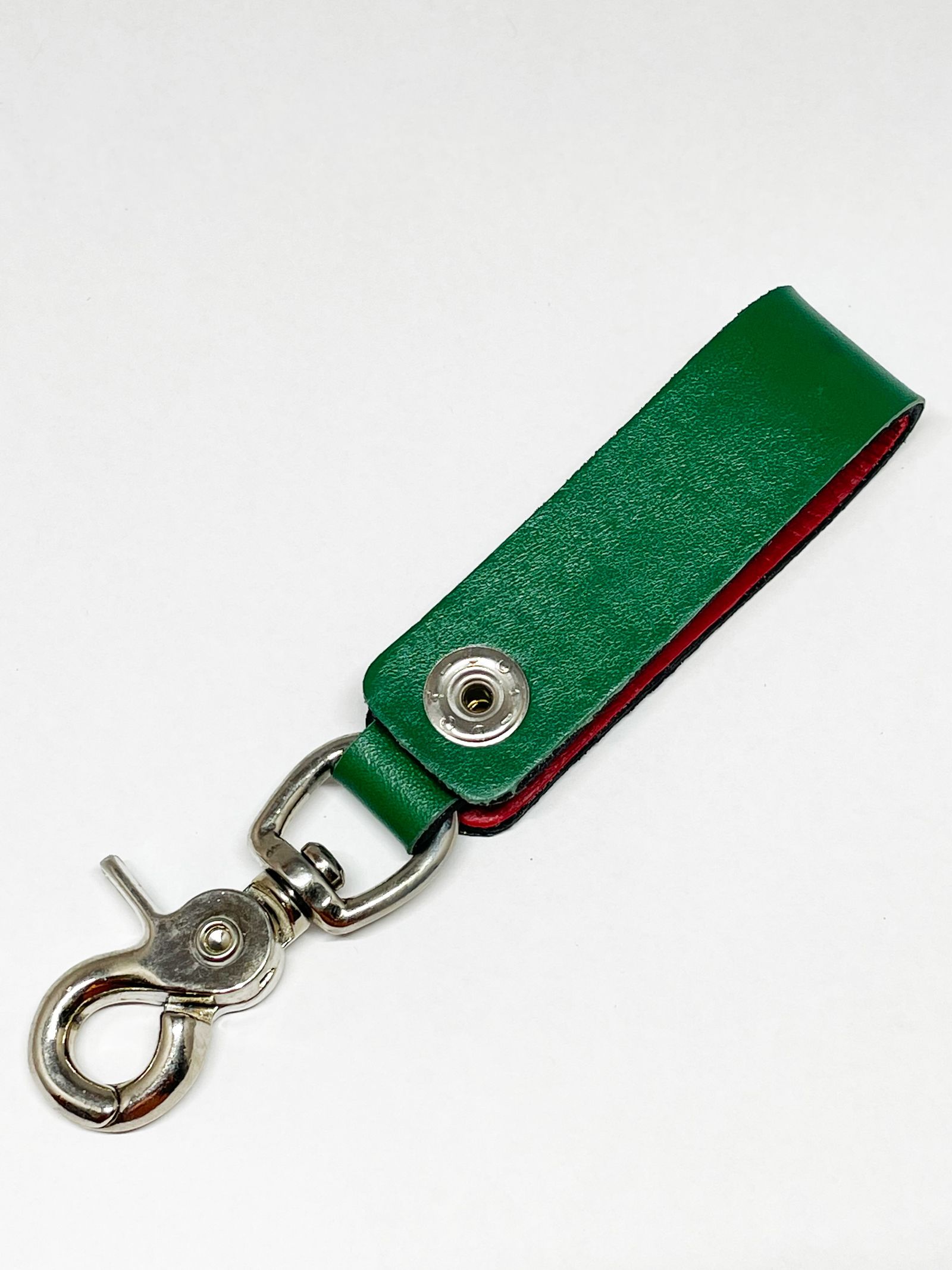 LEWIS LEATHERS BELT LOOP KEYRING Mk2 (GREEN)