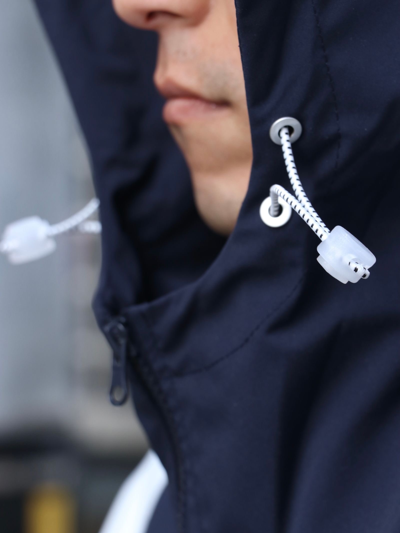 NYLON ANORAK (NAVYxGREENxWHITE)