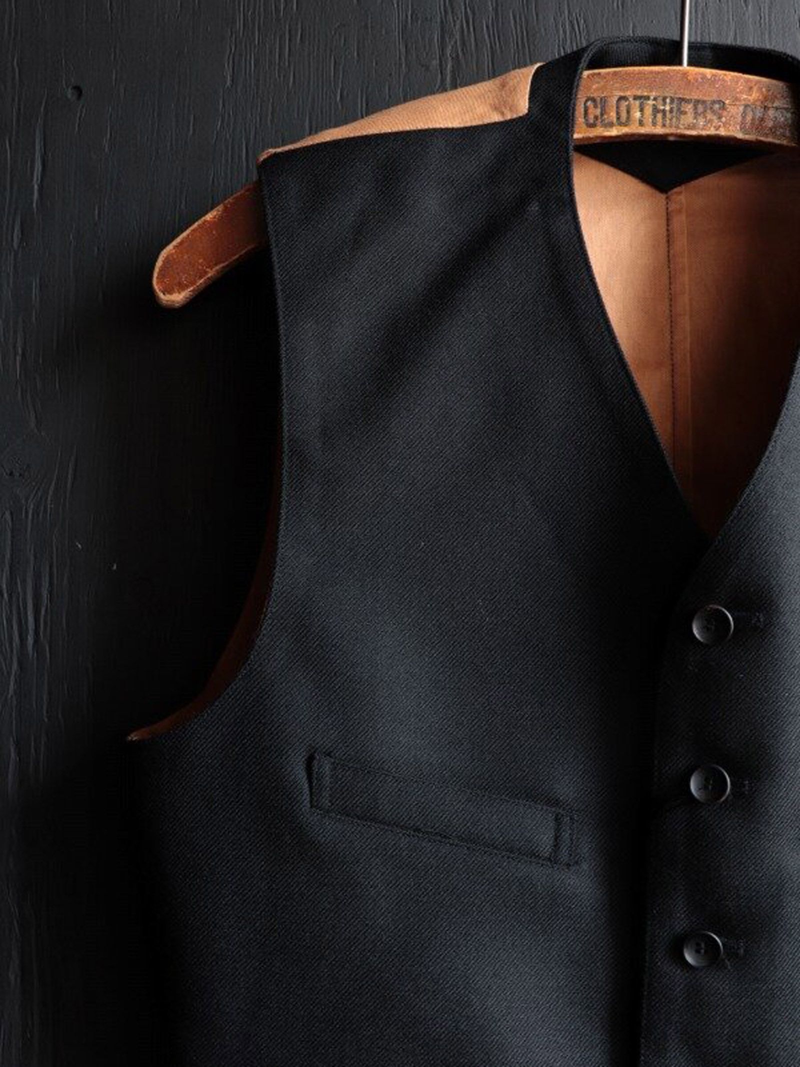 ARMY SERGE BUTLER VEST (MIDNIHGHT BLACK)