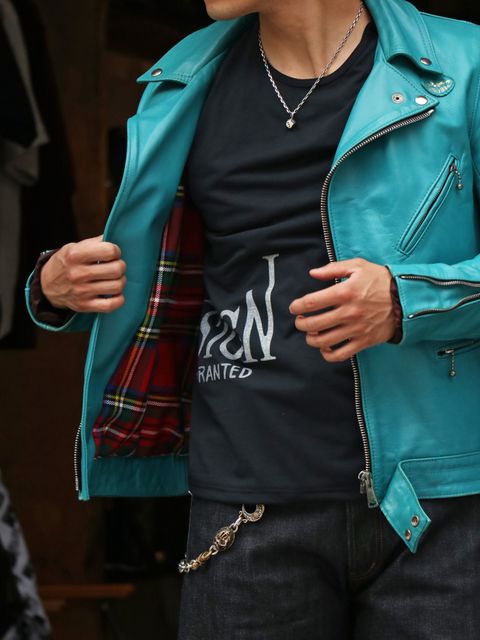 Lewis Leathers ターコイズレザーの合わせ方