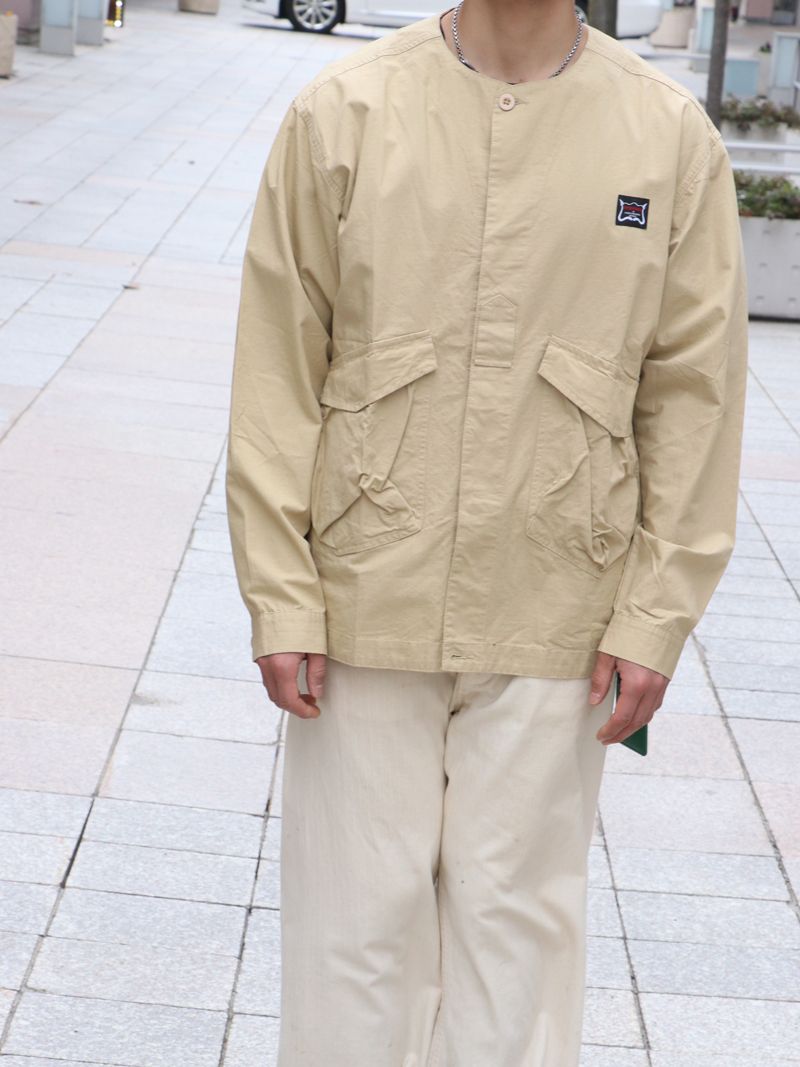HERRINGBONE SHIRT JAKET (BEIGE)