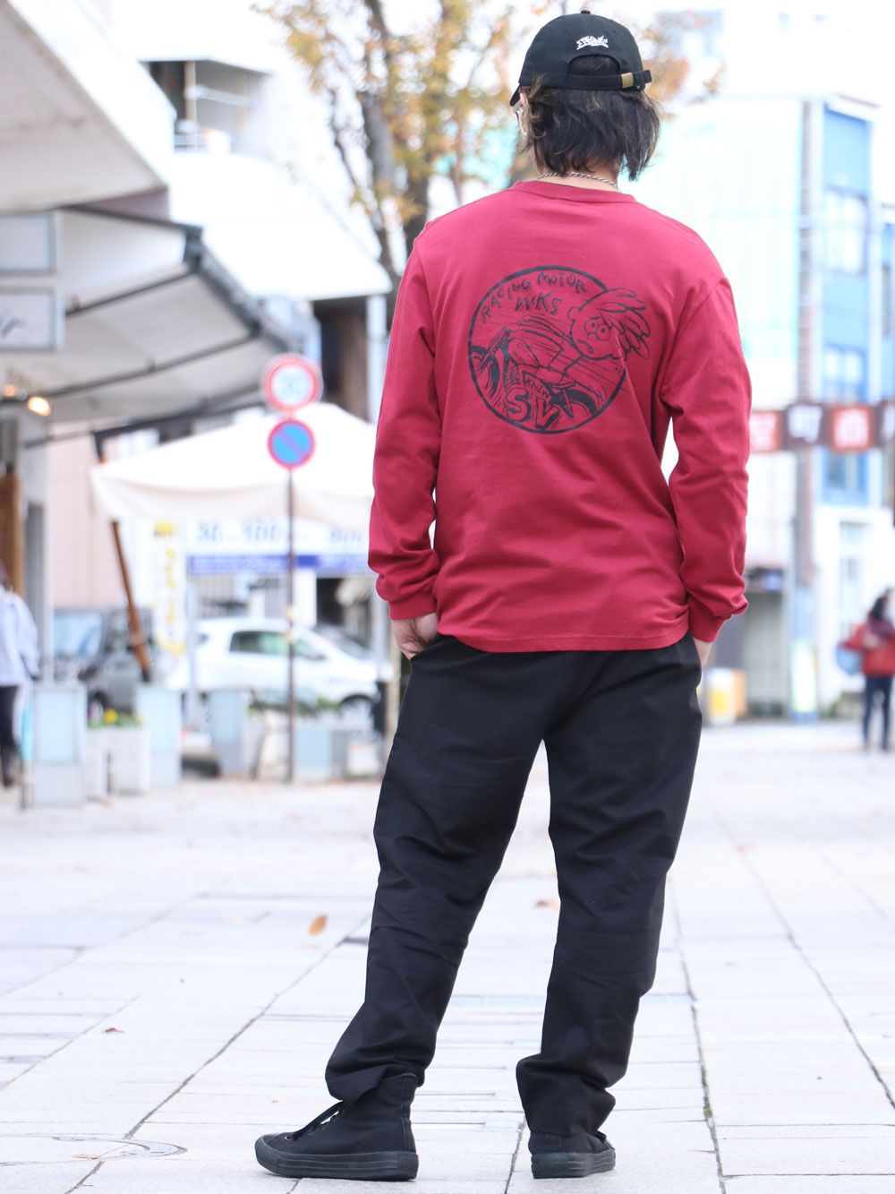 オリジナル ブリーチロングスリーブTシャツ(バーガンディ) / ORIGNAL HEAVY OZ BLEACH L/S TEE  (BURGUNDY)