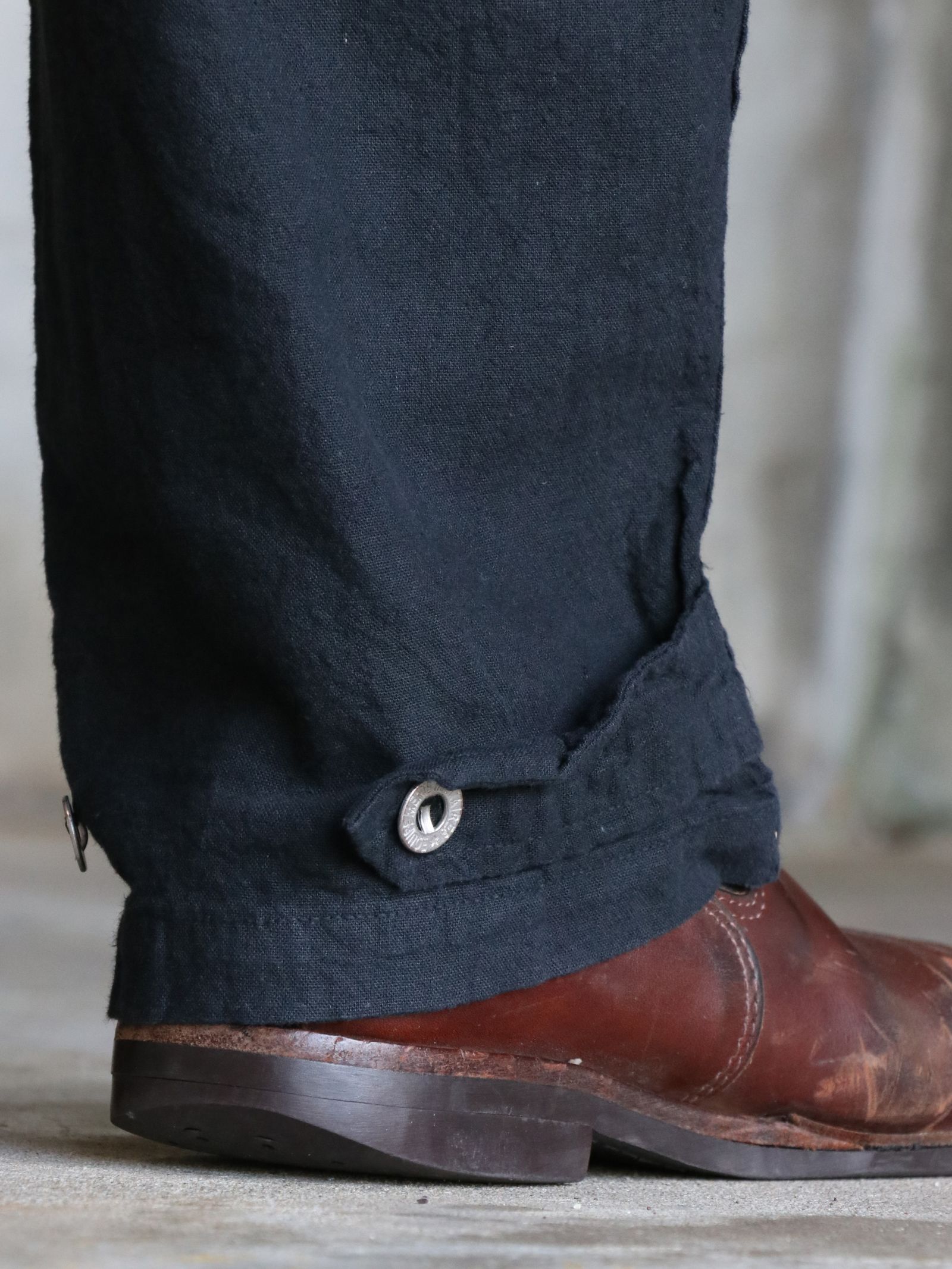 FRENCH ARMY LINEN PANTS  (BLACK)