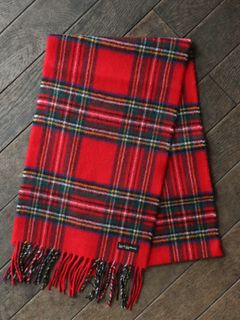 SCOTISH WOOL SCARF - STEWART  ROYAL (RED TARTAN)