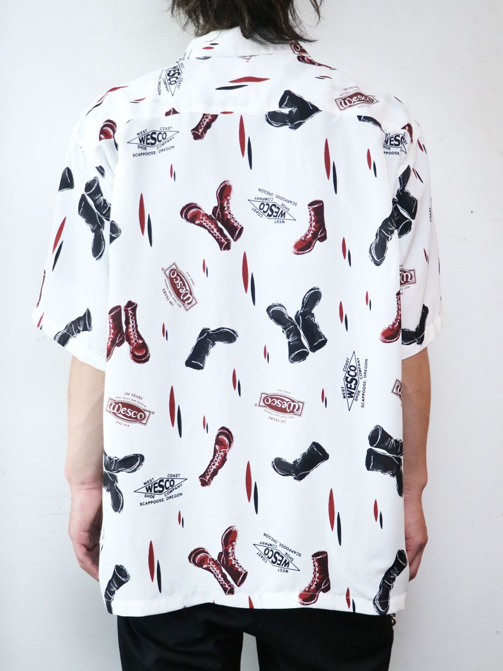 WESCO BOOTS DESIGN HAWAIAN S/S SHIRTS (WHITE)