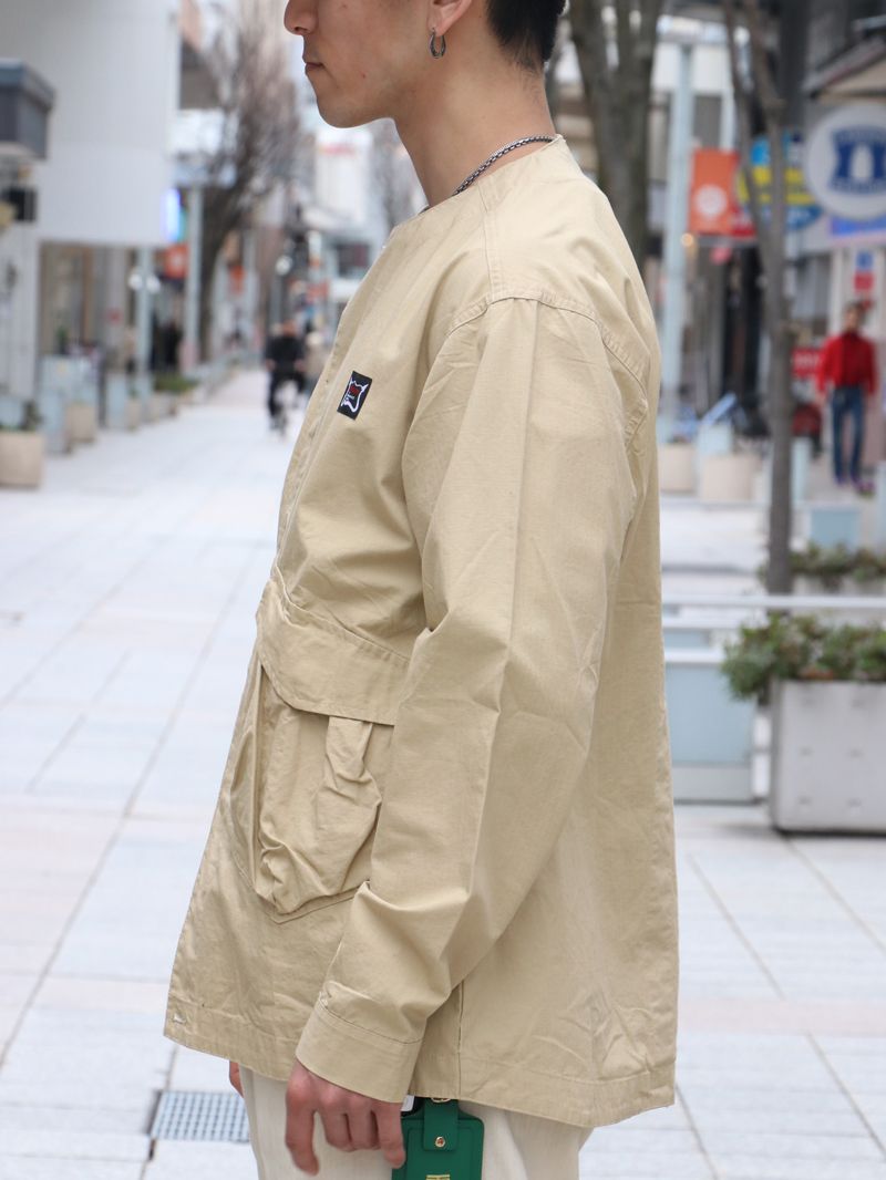 HERRINGBONE SHIRT JAKET (BEIGE)