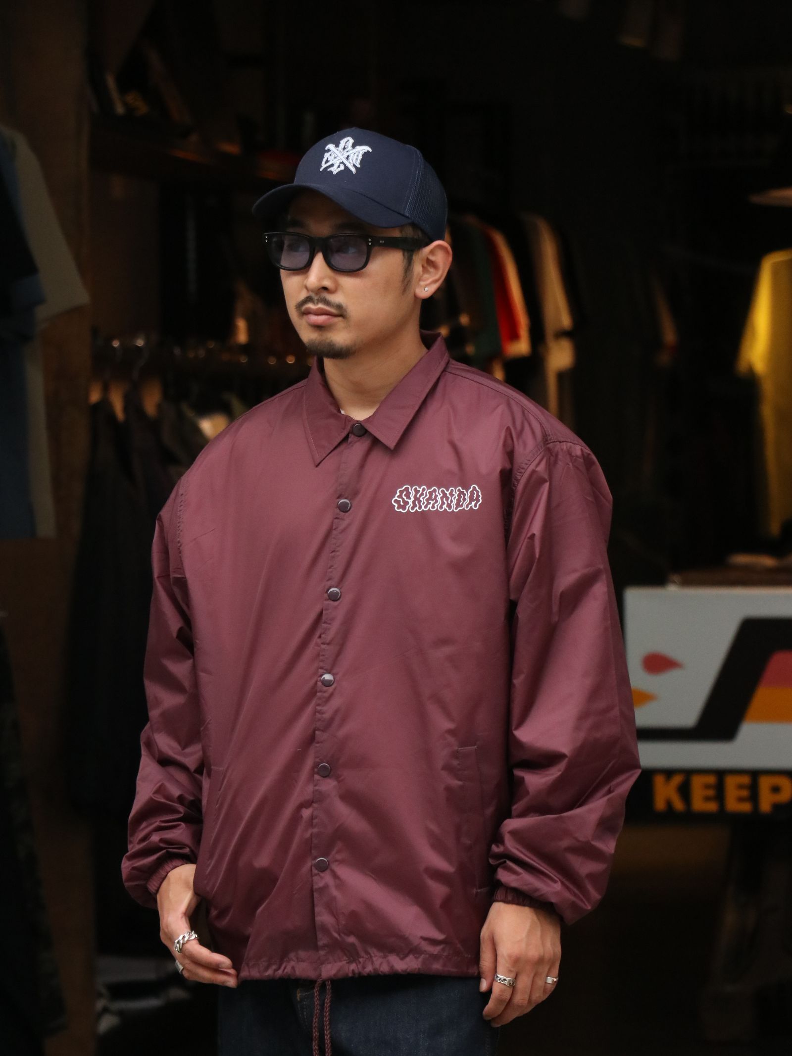 "S" LADY BOA COACH JACKET (BURGUNDY)