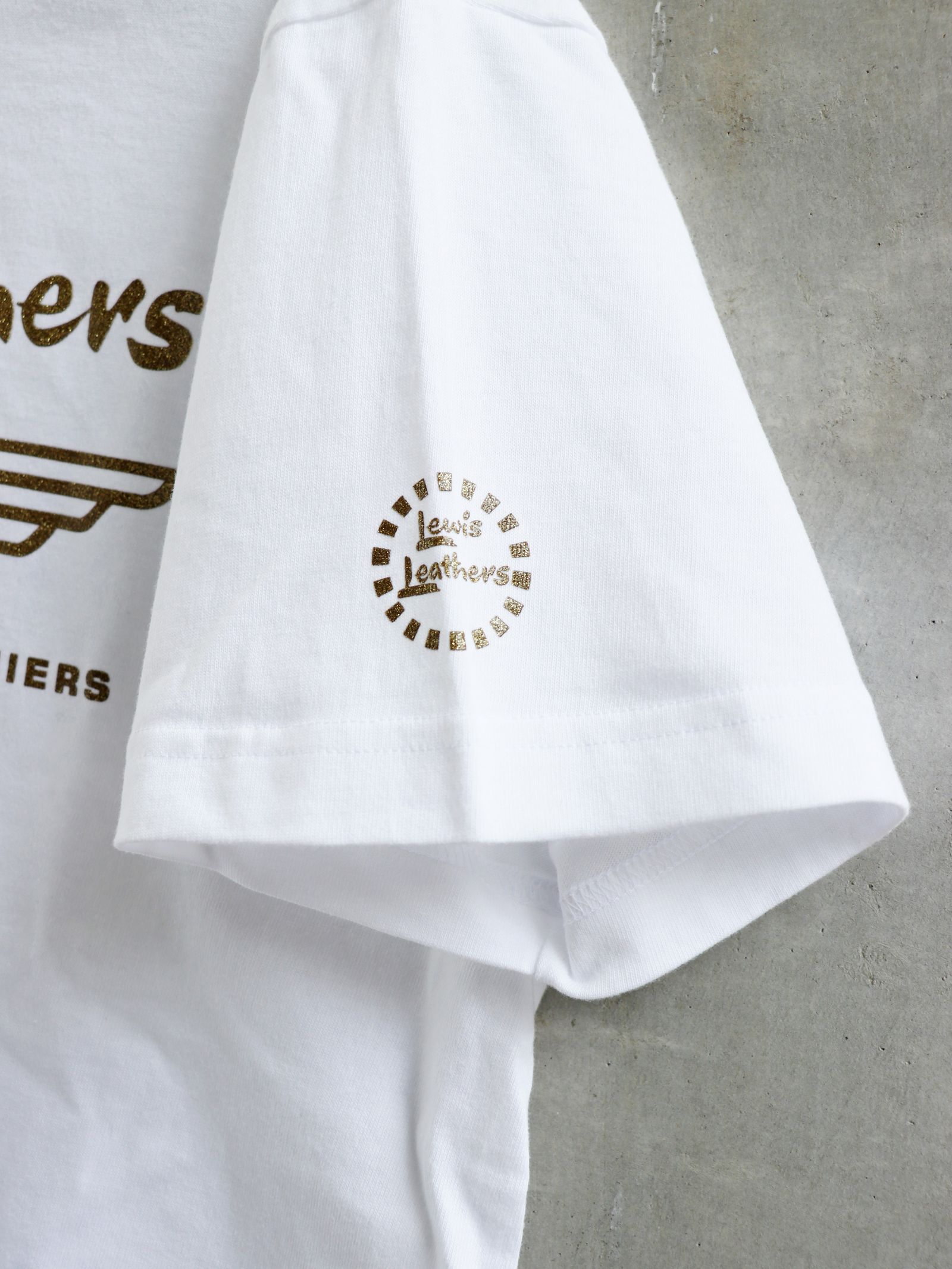 【即日発送可能】LEWIS LEATHERS "GOLD WING" T-SHIRTS (WHITE)