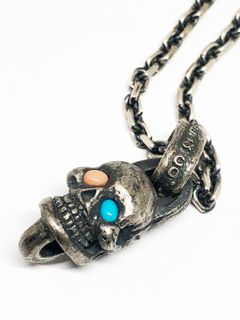 スカル カスタムペンダント- マウス&チーズチェーン(M) /Skull Custom Pendant w  LVC "Mouse & Cheese" Chain "Medium"