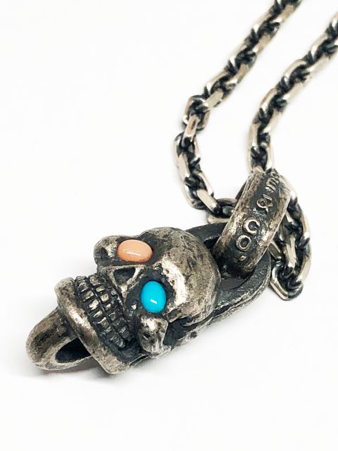 スカル カスタムペンダント- マウス&チーズチェーン(M) /Skull Custom Pendant w  LVC "Mouse & Cheese" Chain "Medium"