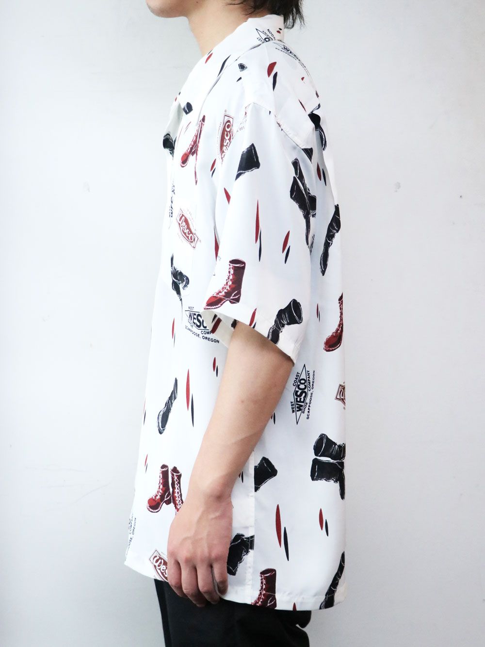 WESCO BOOTS DESIGN HAWAIAN S/S SHIRTS (WHITE)