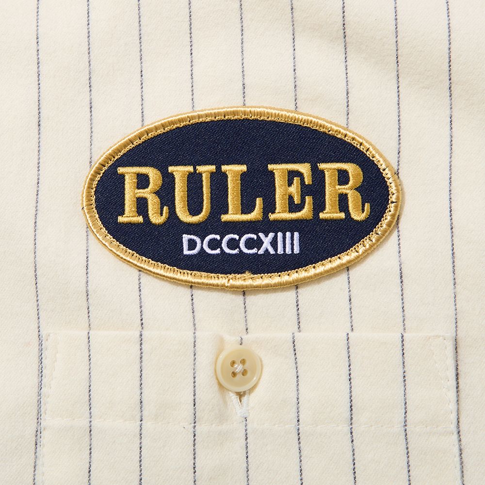 BLUNT STRIPE FLANNEL PULLOVER SHIRT (WHITE)