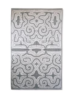 アイヌ文様の今治タオルブランケット (カパラミプ - ライトグレー×グレー)