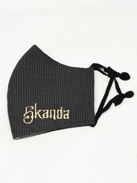 SKANDA× haru*hano 刺繍 マスク (ゴールド)