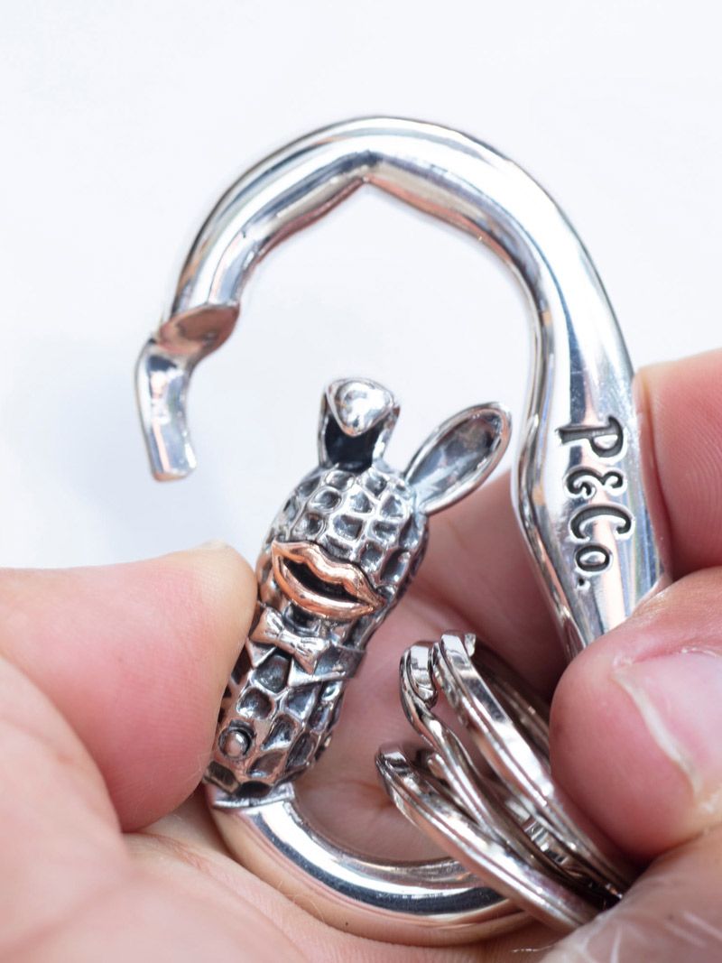 CARABINER BUNNY PEANUTS (SILVER925xPINK GOLD K10)