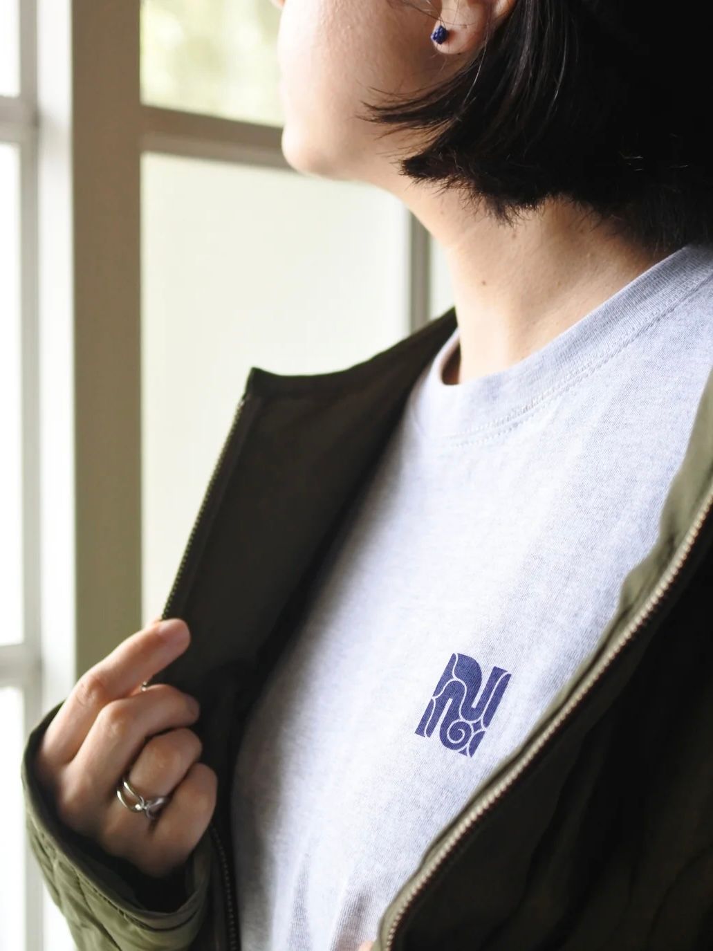 バックプリント長袖コットンTシャツ -cikarkarpe- (ASH)