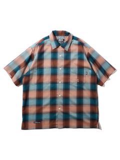 PIRATES OMBRE OPEN-NECK S/S SHIRT (NAVY/ORANGE)