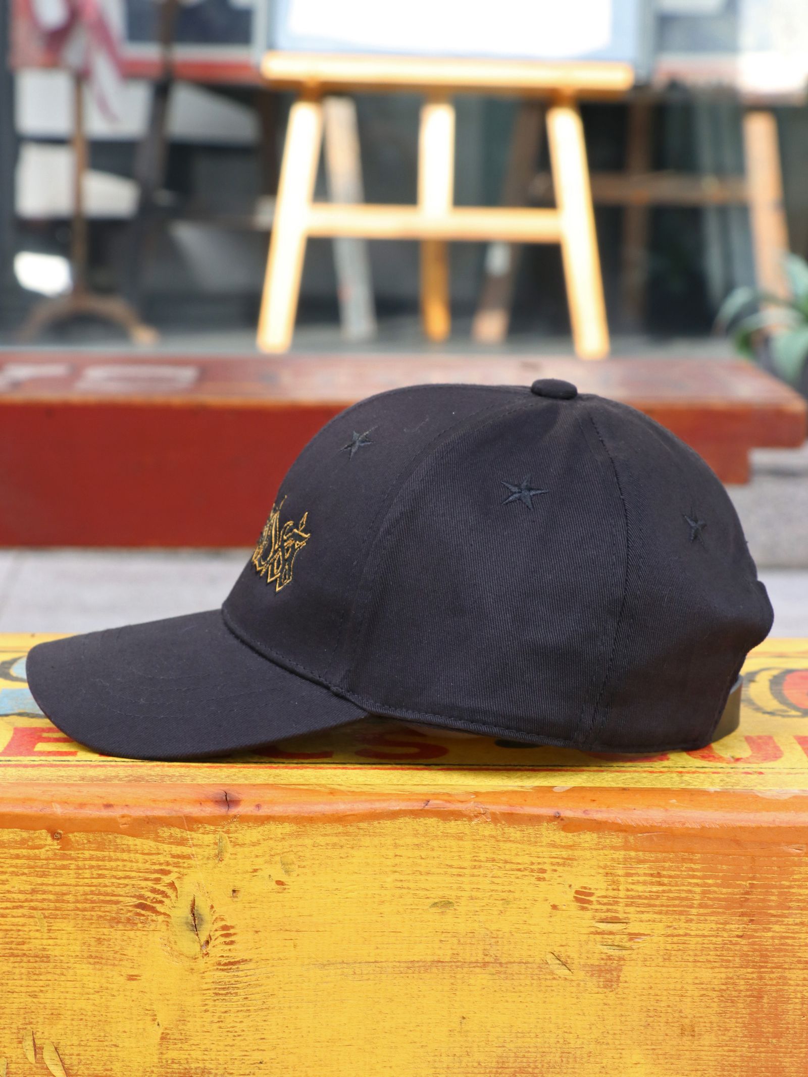 SKANDA カーブバイザーミドルキャップ / SKANDA Curve Visor Middle Cap (BLACK×BLACKSTAR)
