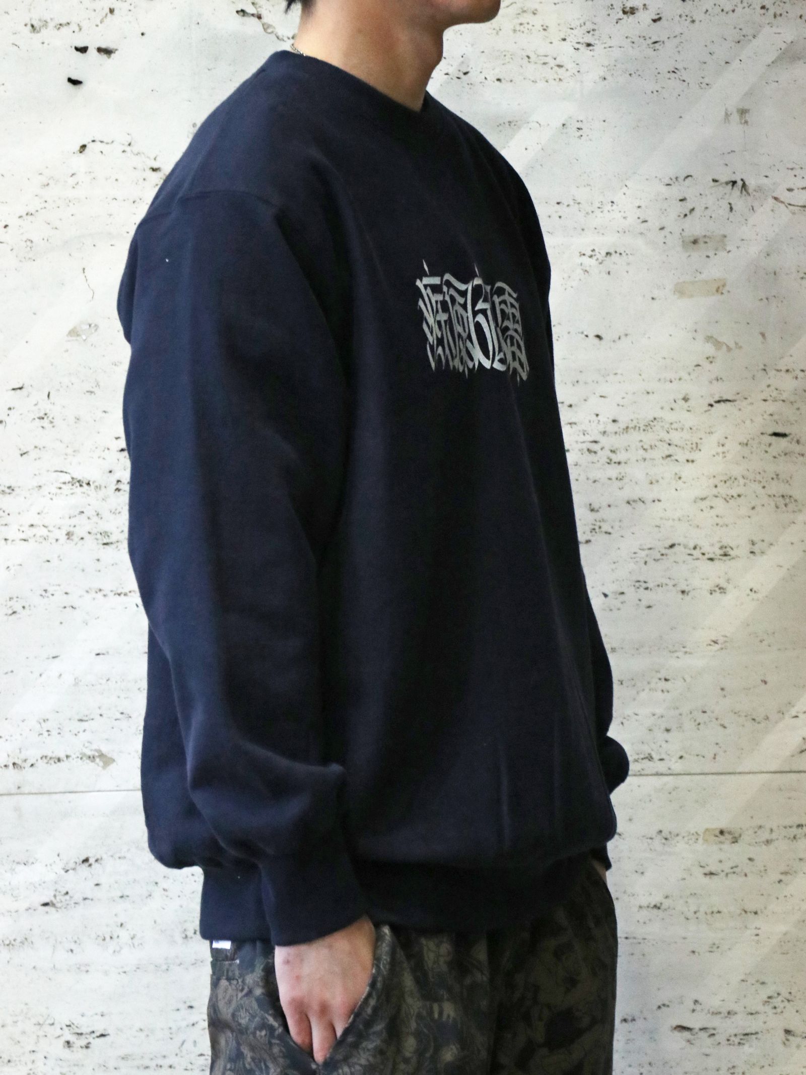 MOZYSKEY×SKANDA "疾風迅雷"SWEAT CREW NECK (NAVY) / 別注スウェット (ネイビー)
