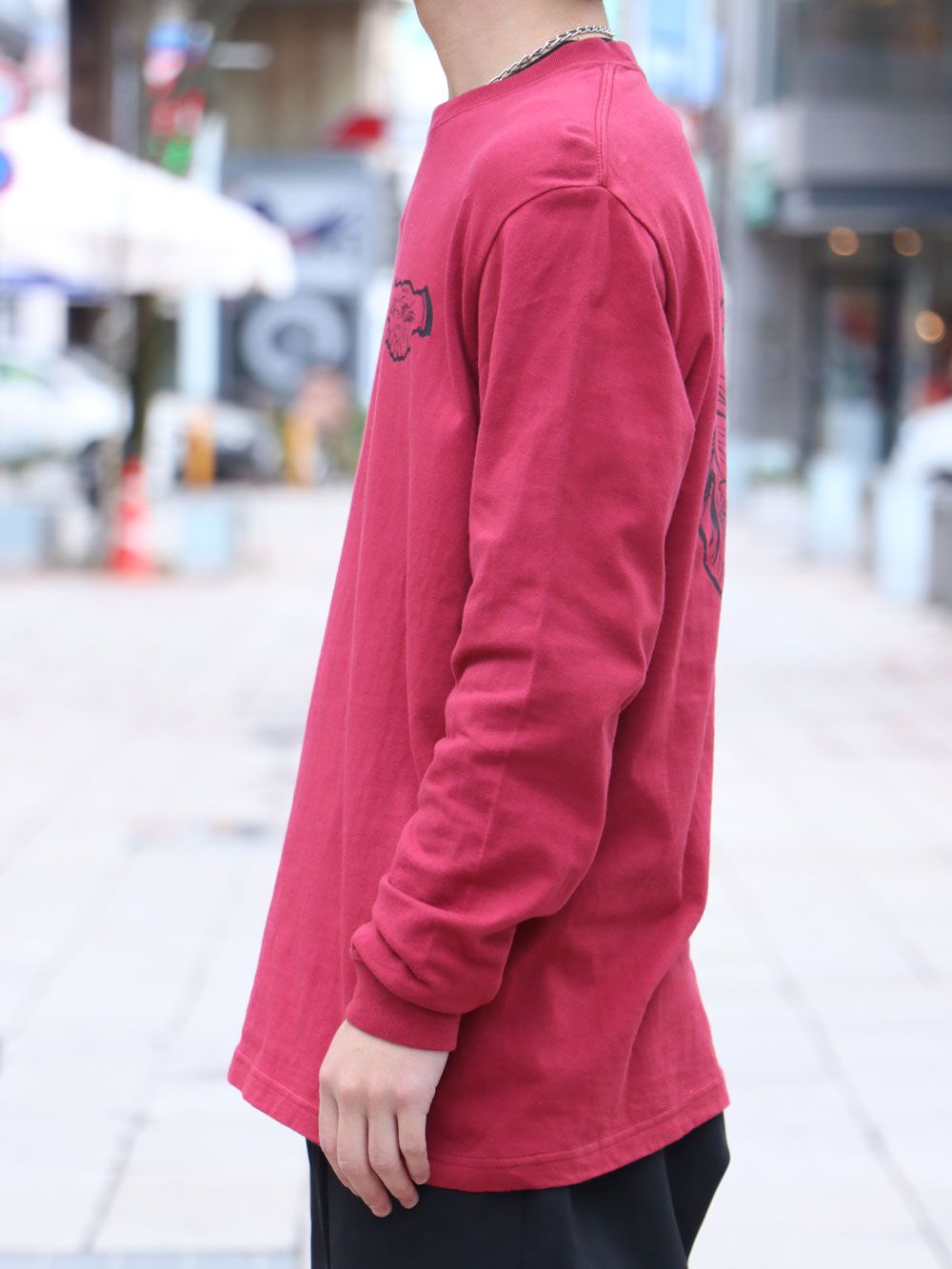 オリジナル ブリーチロングスリーブTシャツ(バーガンディ) / ORIGNAL HEAVY OZ BLEACH L/S TEE  (BURGUNDY)