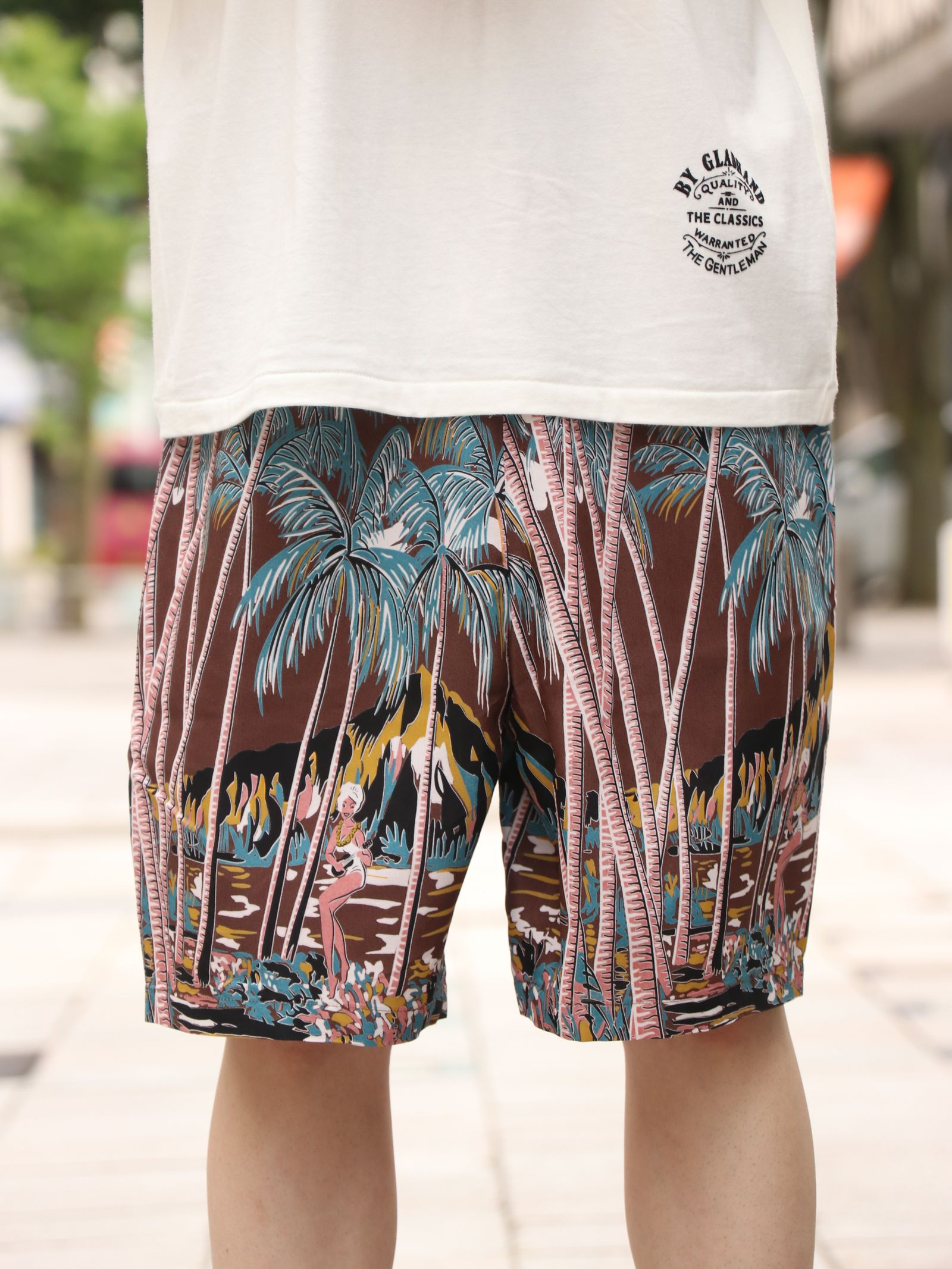 "PALM TREE" SHORTS (BROWN)
