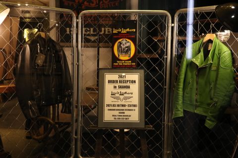 始まりました。Lewis leathers 店頭展示受注会