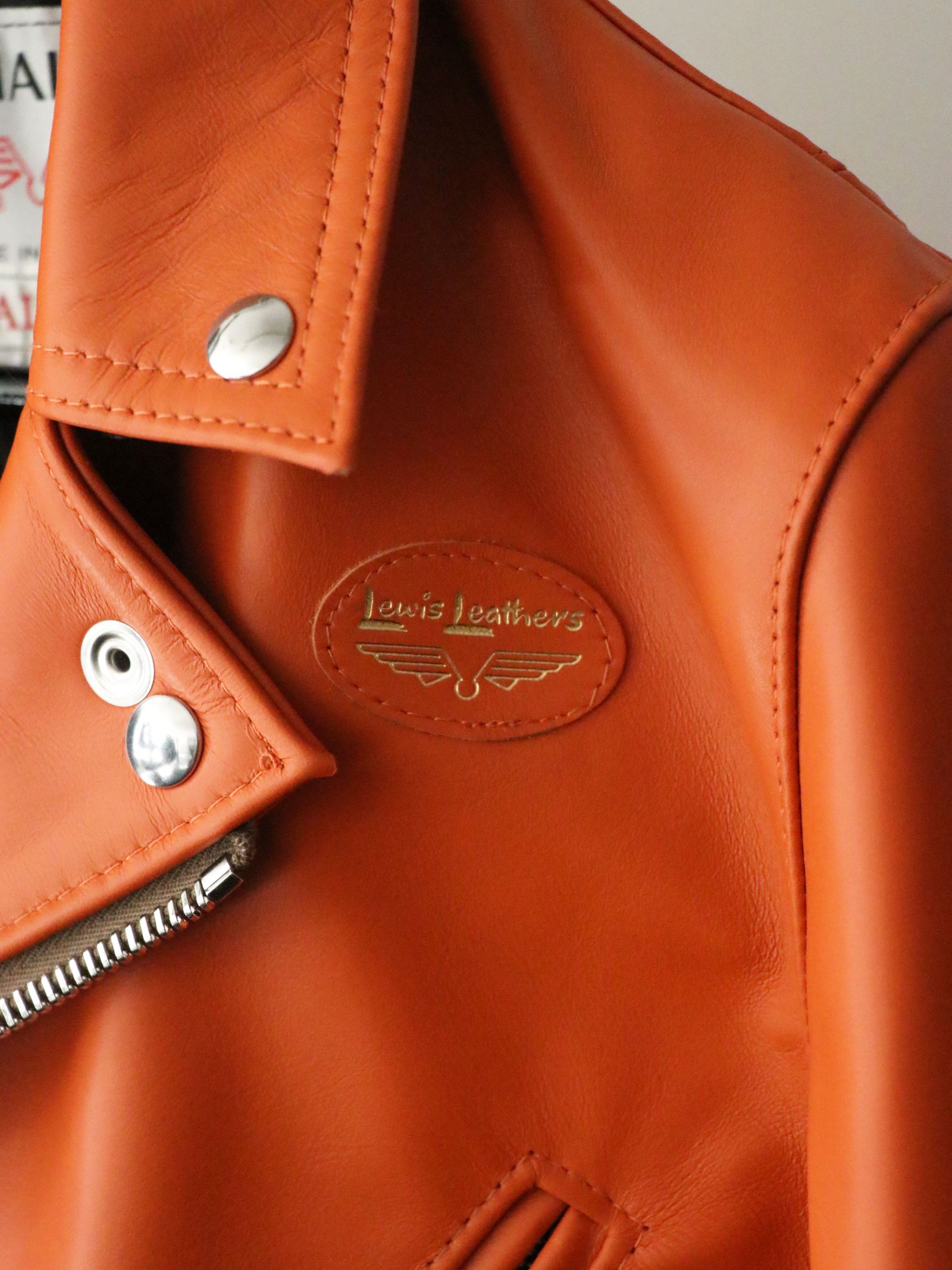 サイクロン441 : ホースハイド(オレンジ） | Lewis Leathers Lewis