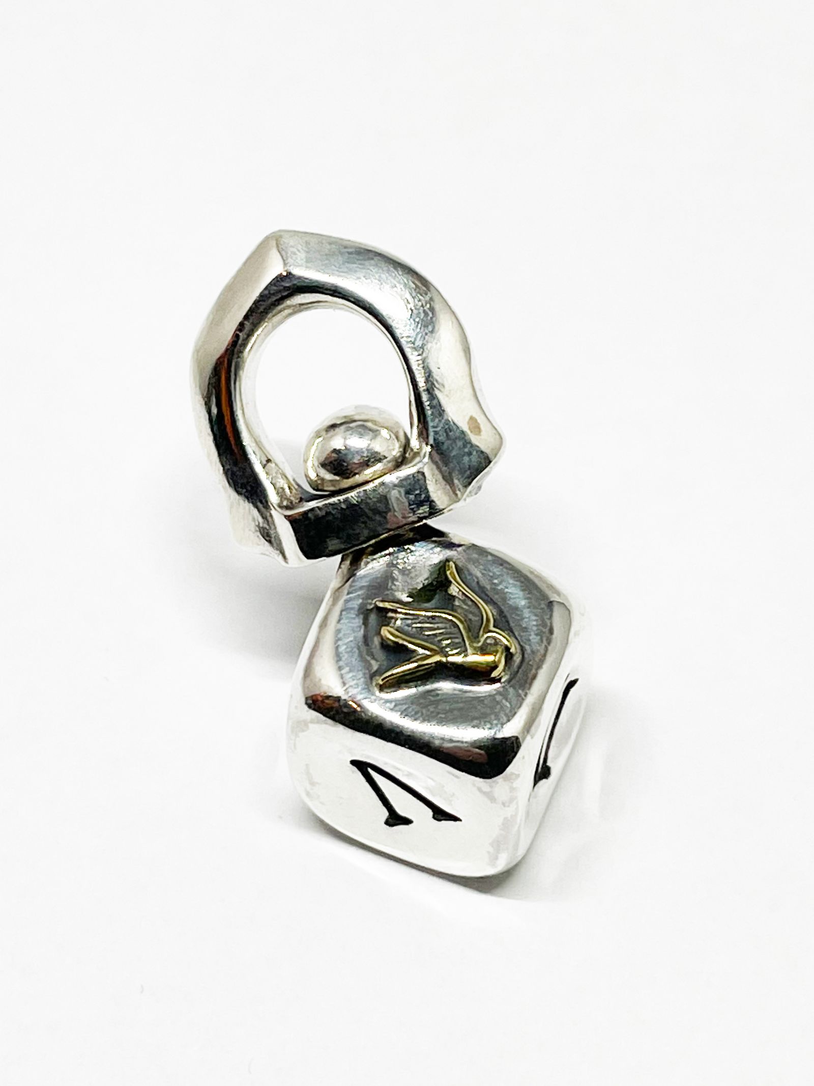 DICE PENDANT "SWALLOW" (SILVER×BRASS)