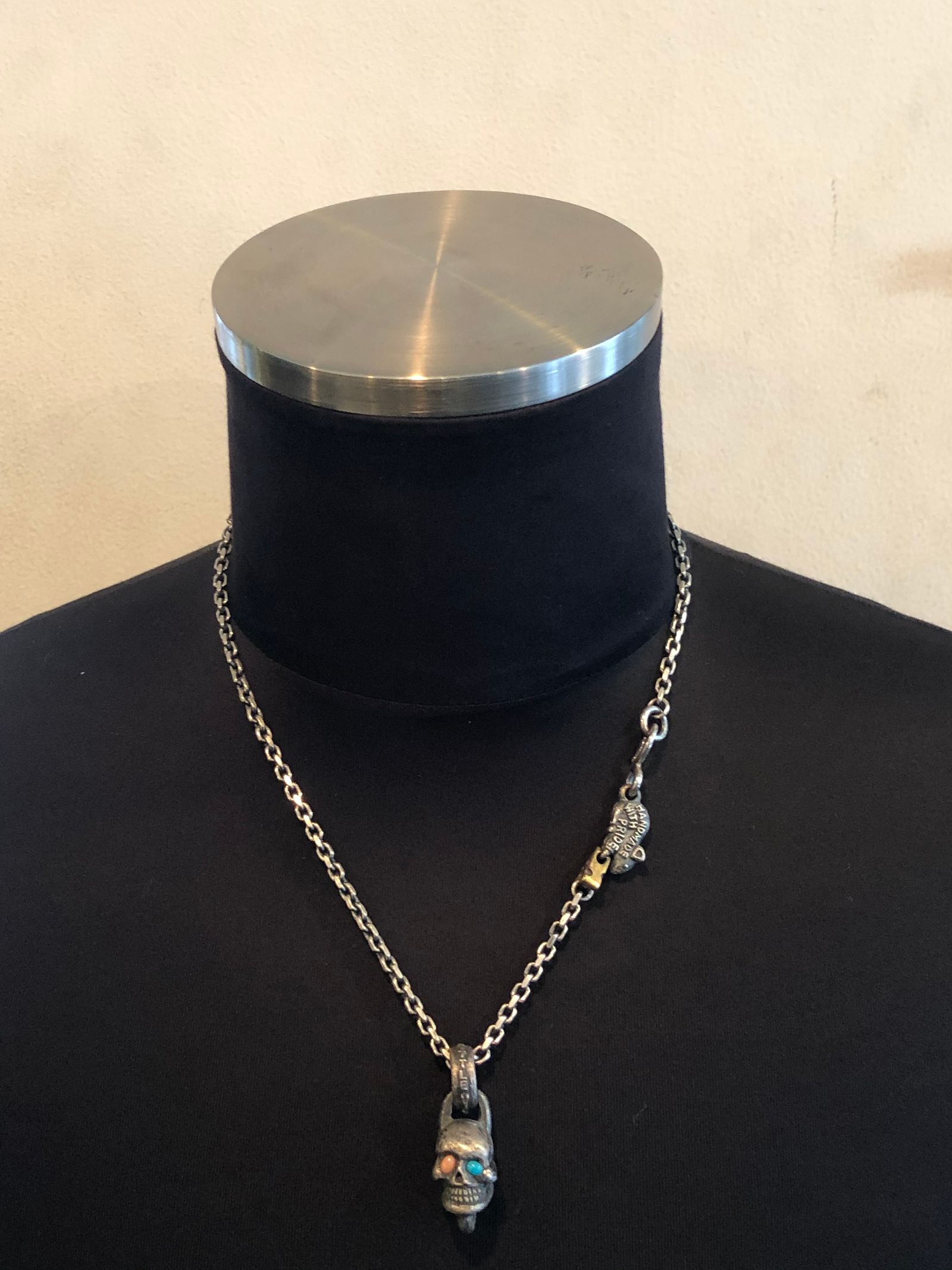 スカル カスタムペンダント- マウス&チーズチェーン(M) /Skull Custom Pendant w  LVC "Mouse & Cheese" Chain "Medium"