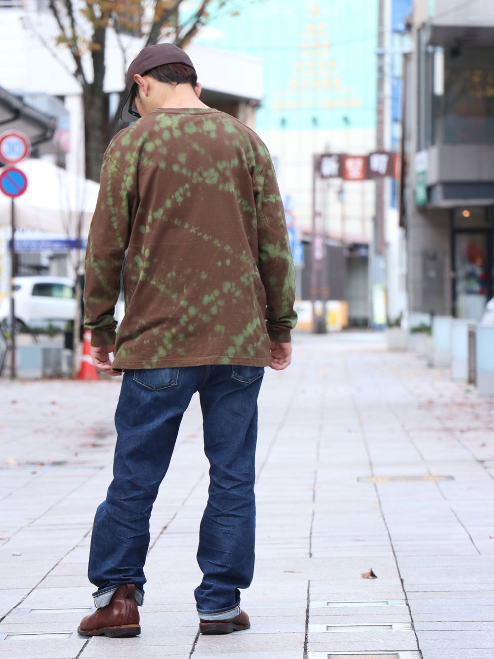 オリジナル ブリーチロングスリーブTシャツ(ブラウン) / ORIGNAL HEAVY OZ BLEACH L/S TEE  (BROWN)